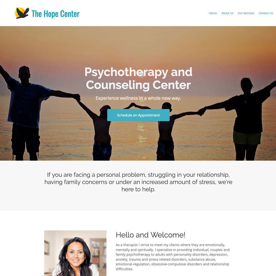 Therapist website design theme