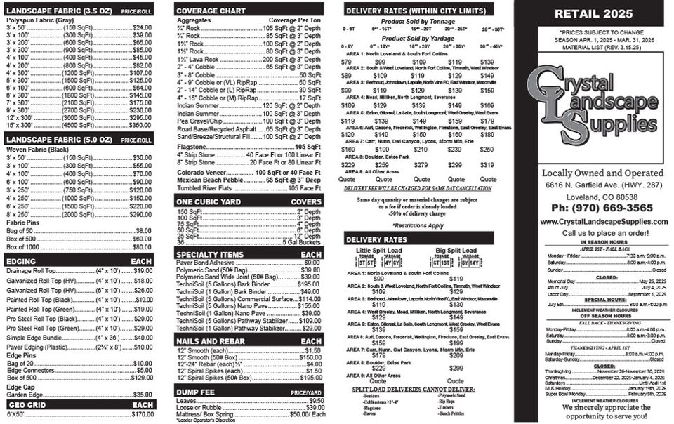 2025 retail materials price list v3.15.25 1