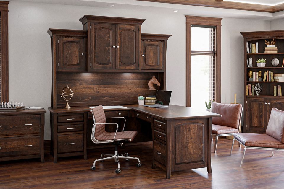 Berkley desk with hutch brown maple fc 40592 earthtone room setting ver 2 2 6