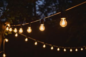 Close up string lighting reduced