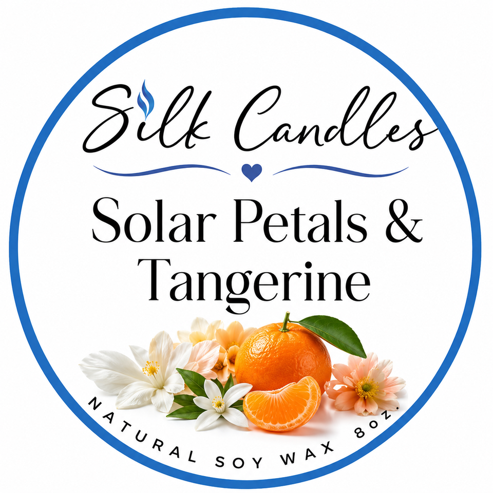 Solor petals & tangerine color label