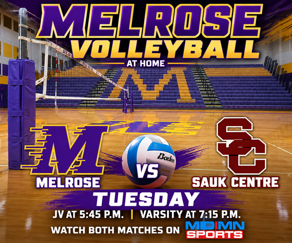 Melrose volleyball matchday poster