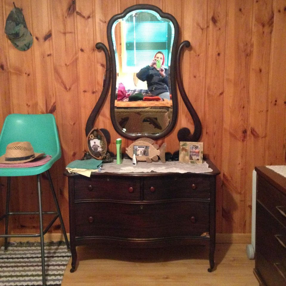 Before antique dresser with mirror 2015