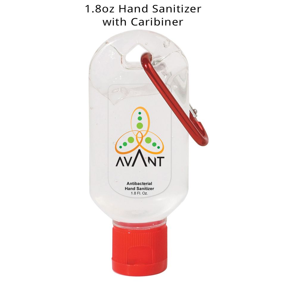 1.8oz hand sanitizer with caribiner