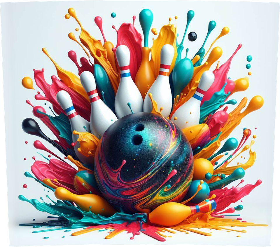Bowling   watercolor pins and ball watercolor d29a