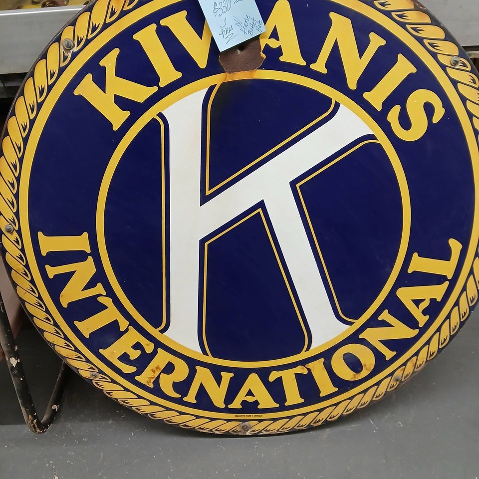 Kiwanis international porcelain sign