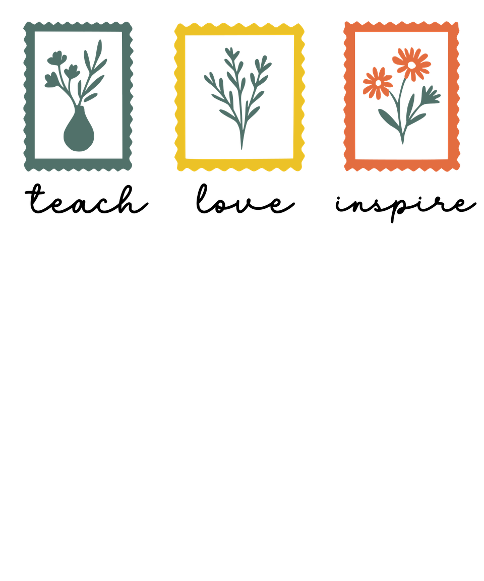 School   teacher stamps teach love inspire clean dark 2