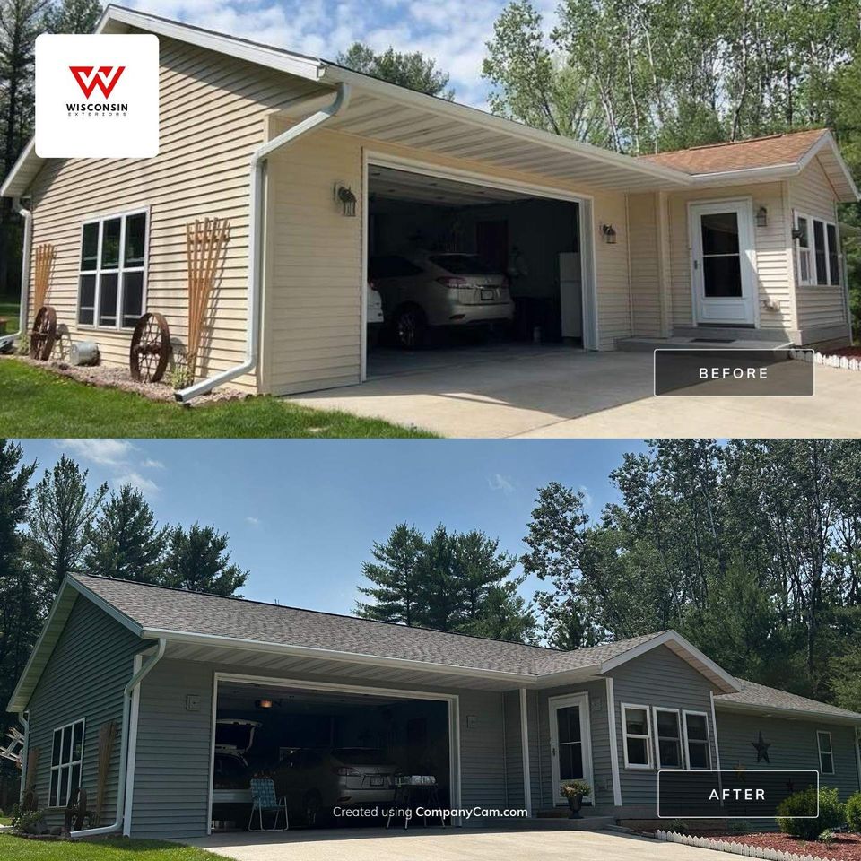 Winyl siding exterior remodel roof replacement timberline hdz gaf shingle roofing contractor