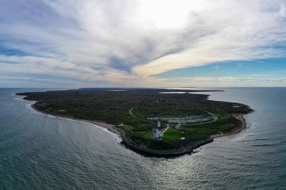 Aerial view of the Montauk Lighthouse in Suffolk County New York