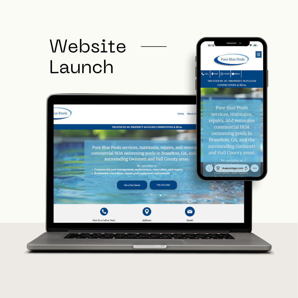 Pure Blue Pools website by PeachSites