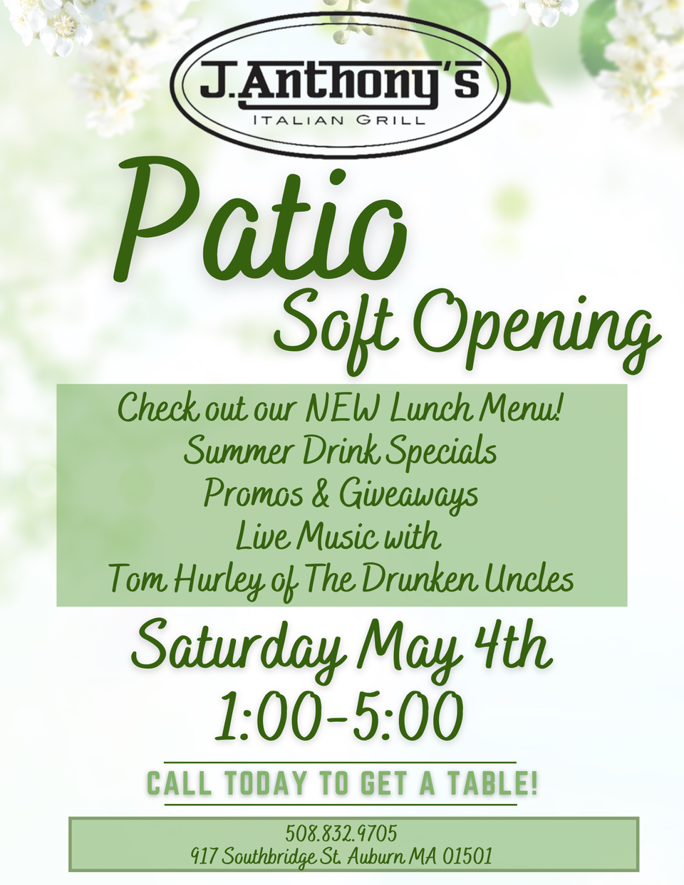 Patio soft  opening 