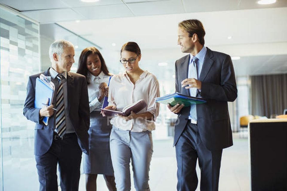 business people walking