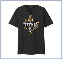 Titan woman v black t shirt