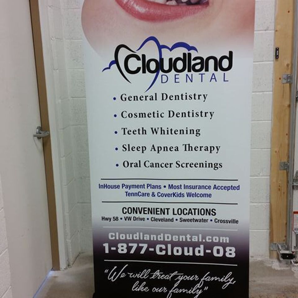 Cloudland dental retractable banner