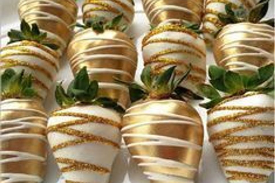 Gold dipped strawberries