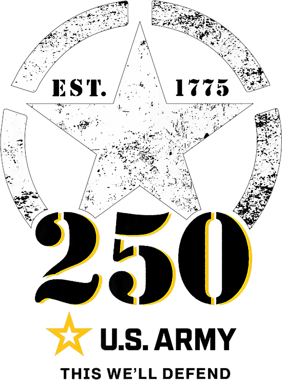 Patriotic   official u.s. army 250th year birthday this we ll defend blk