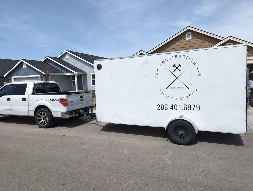 208 Construction Nampa ID Business Pickup and Trailer