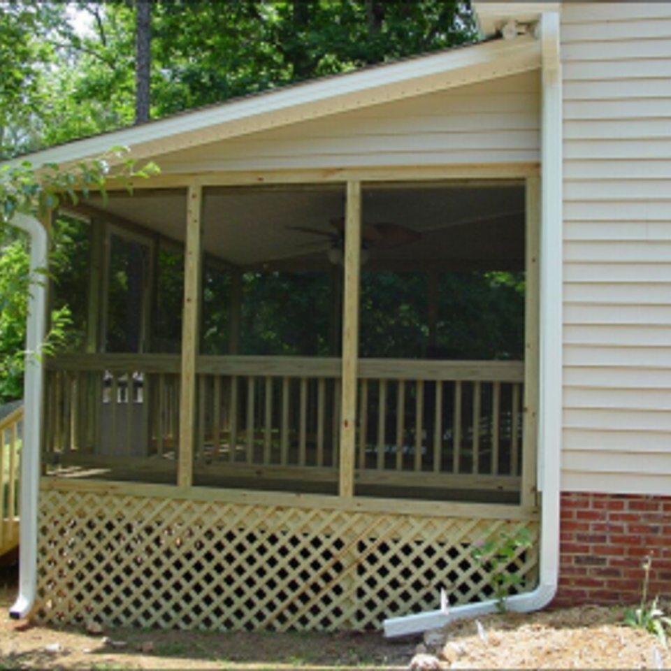 Screened Porch and Patios built by DML Home Remodeling Company proudly serving Clayton NC and beyond.