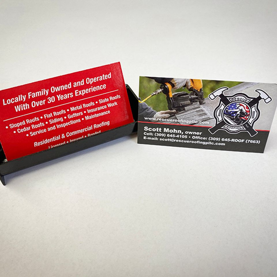 Rescue roofing business cards web