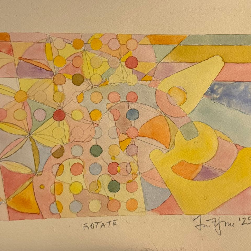 “rotate” 9x12 watercolor 2025 tim flynn