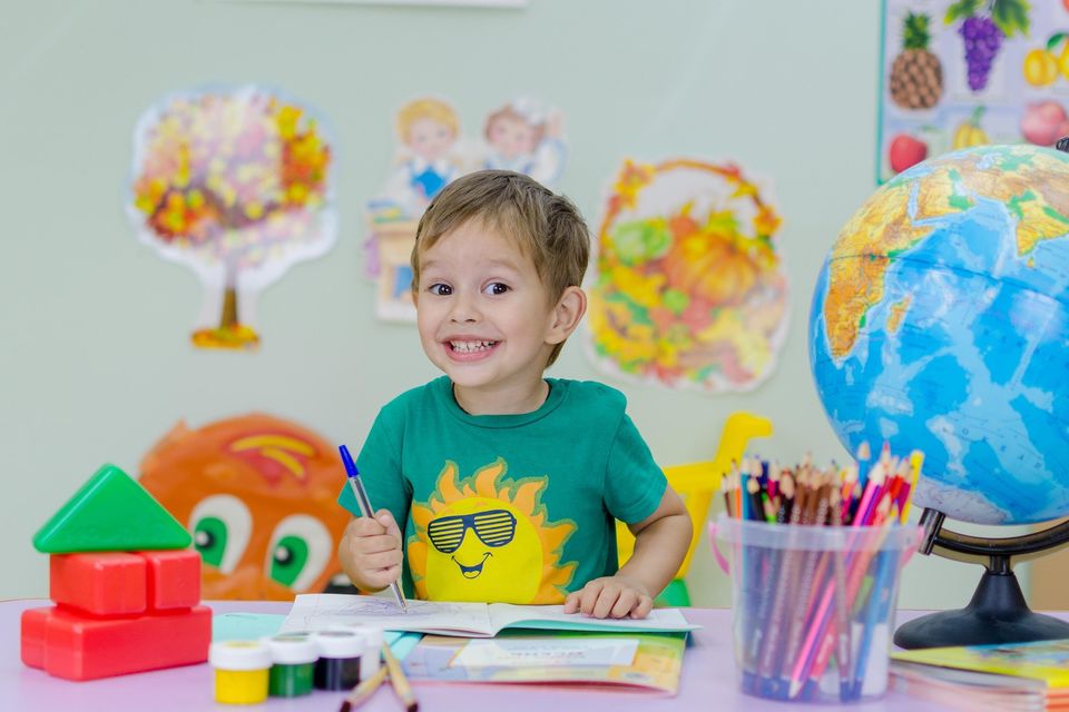 Young boy expressing happiness to be homeschooled in Houston, Texas