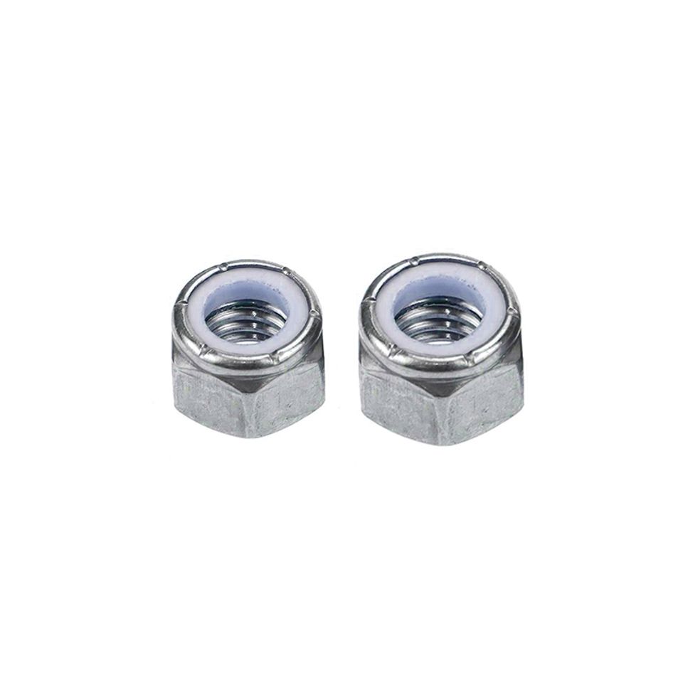 Unc unf grade 8 nylon lock nuts (yellow zinc)