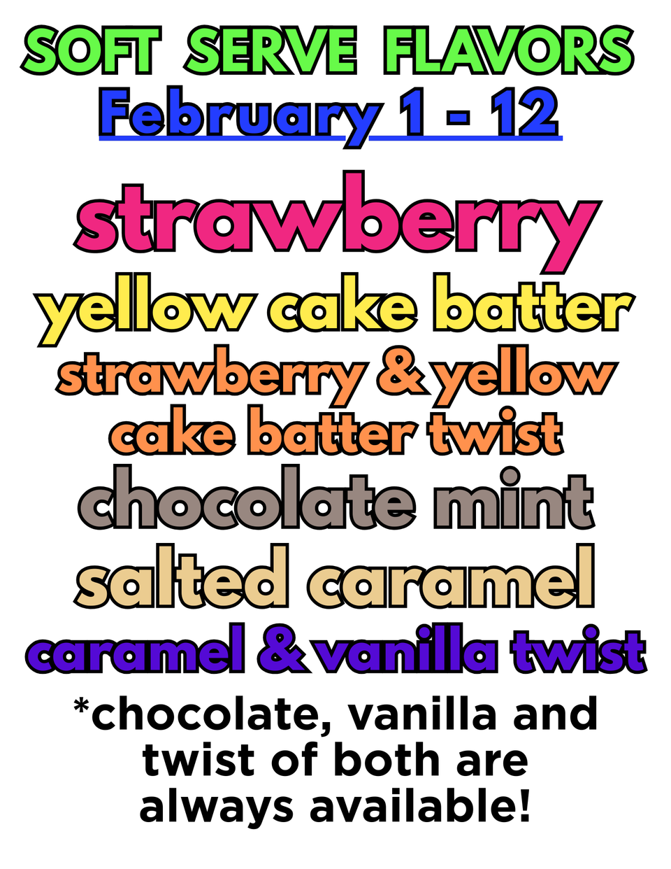 Soft serve flavors (4)