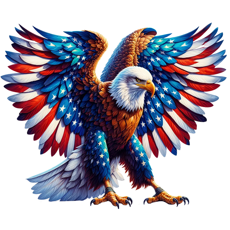 Animals   eagle and flag 3