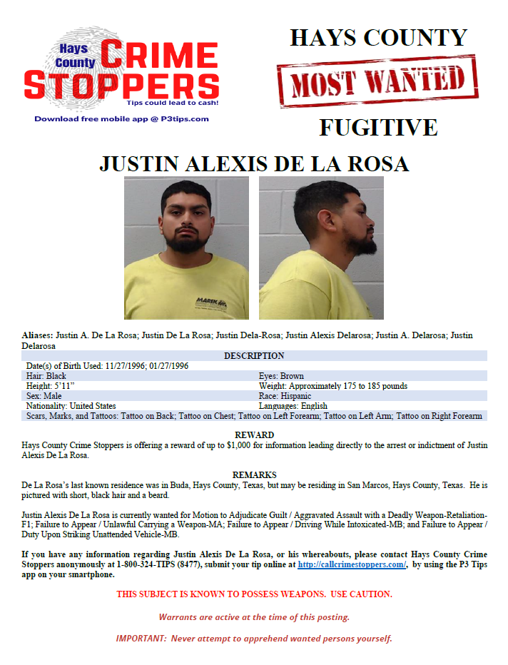 De la rosa most wanted poster