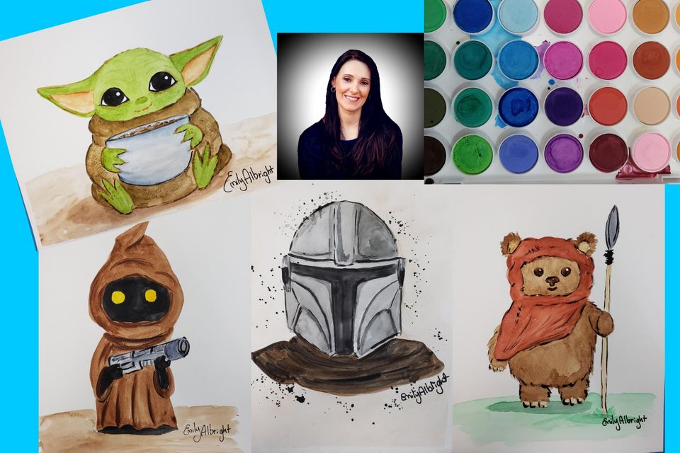 star wars baby yoda ewok jawa mandalorian artist Emily Albright summer camp