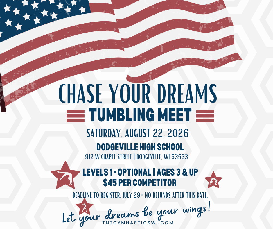 Chase your dreams tumblings meet 2026 (facebook post)