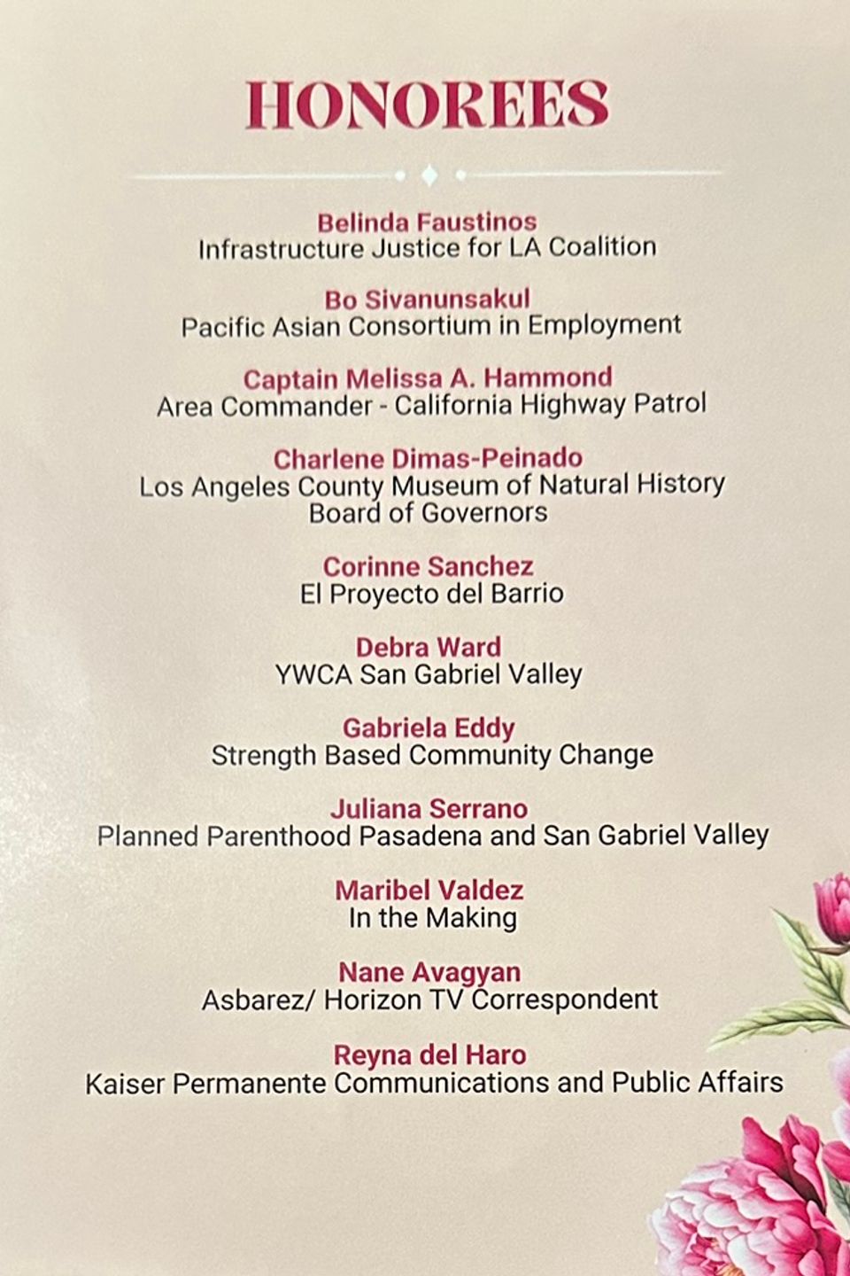 Honorees