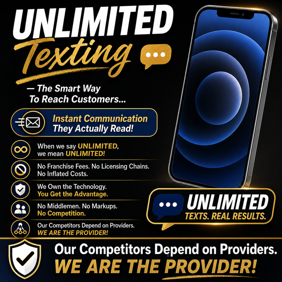 Unlimited texting ad no url no 85a