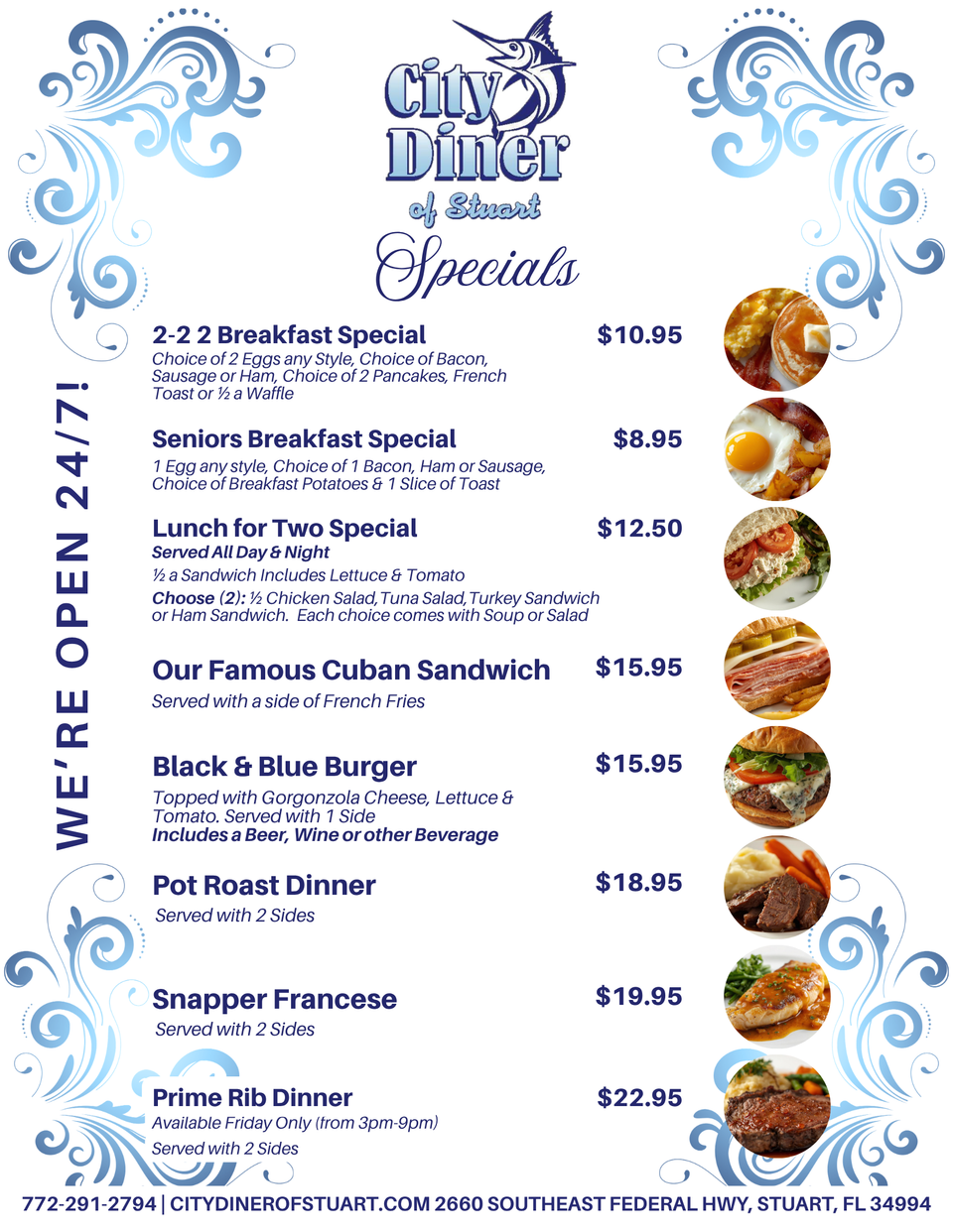City diner specials for social 6.8