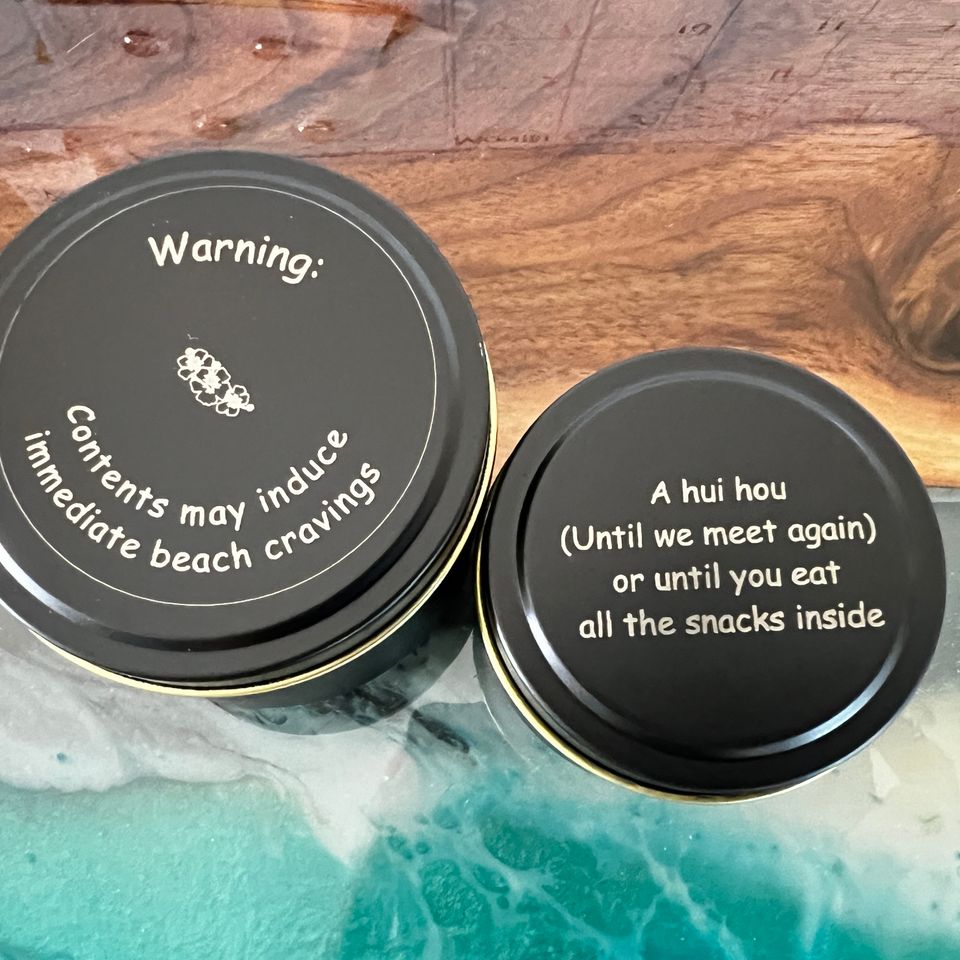 Black party favor 6 & 8 inche tin can set