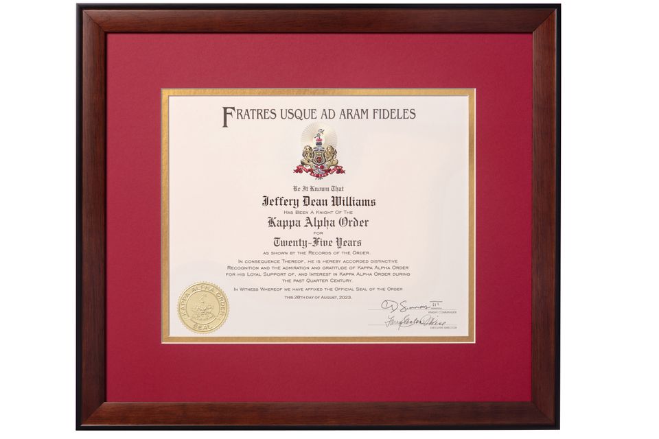Kao 25 yr framed
