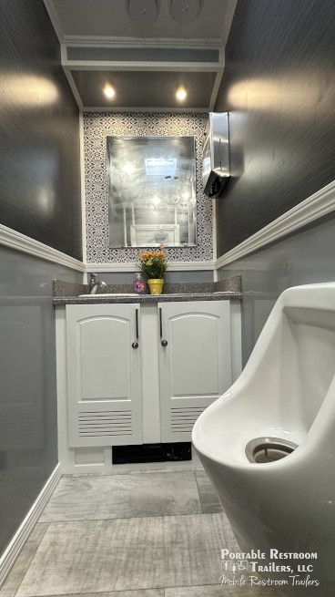 3 station portable restrooms trailer coastal series vanity cabinet 1