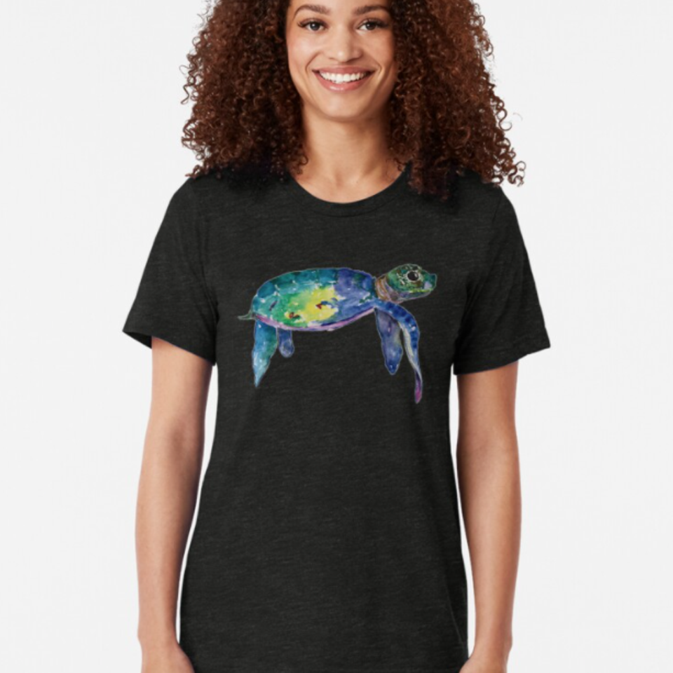 Baby Honu Sea Turtle t shirt by artist Emily Albright