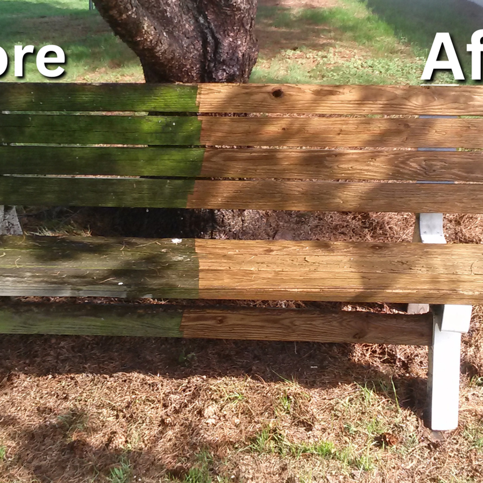 wooden bench cleaning