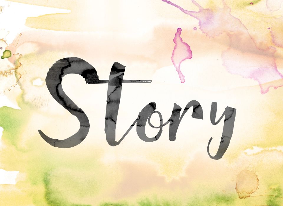 Vistacreate 132740708 stock photo story colorful watercolor and ink word art