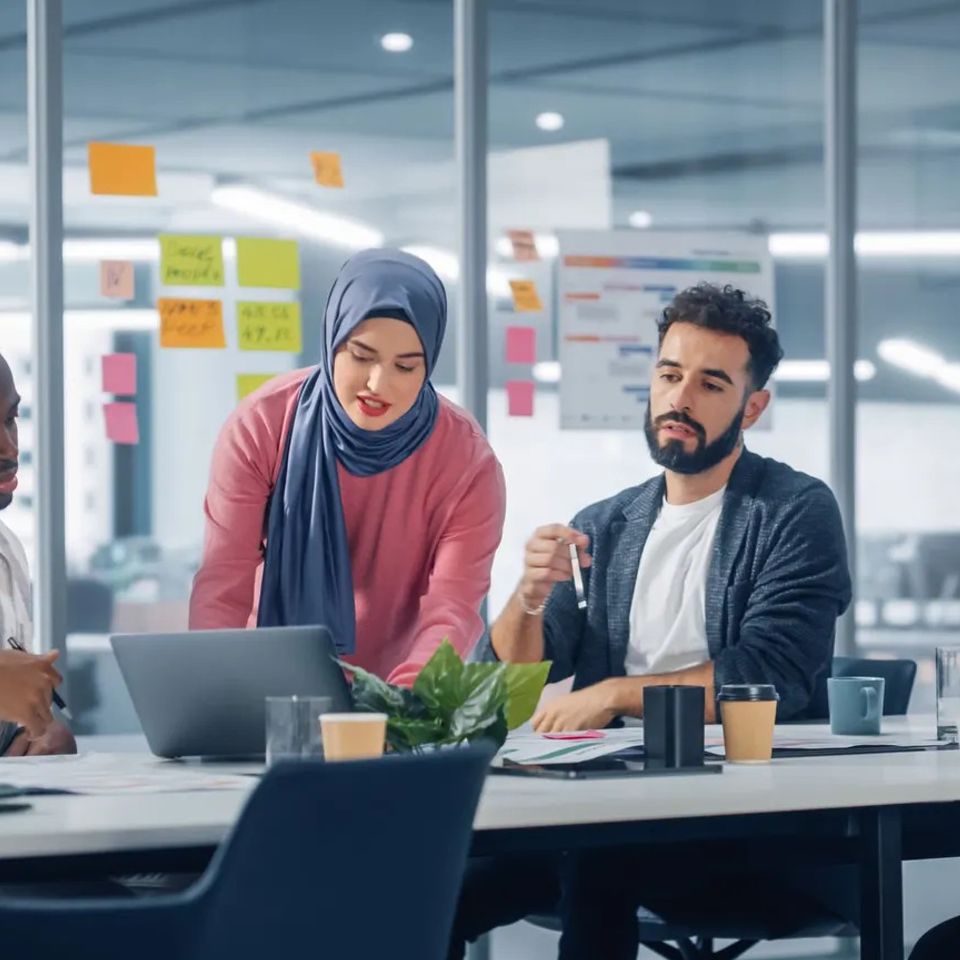 Individuals in business meeting