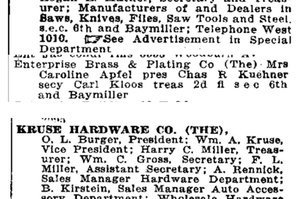 1920 newspaper   first kruse reference