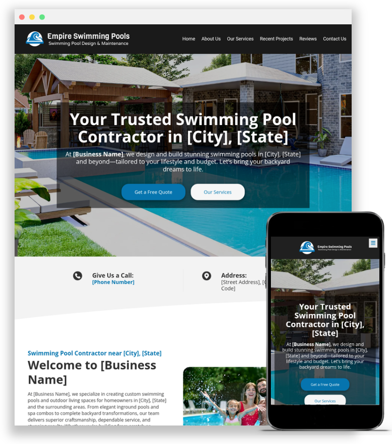 Pool Company Website Template