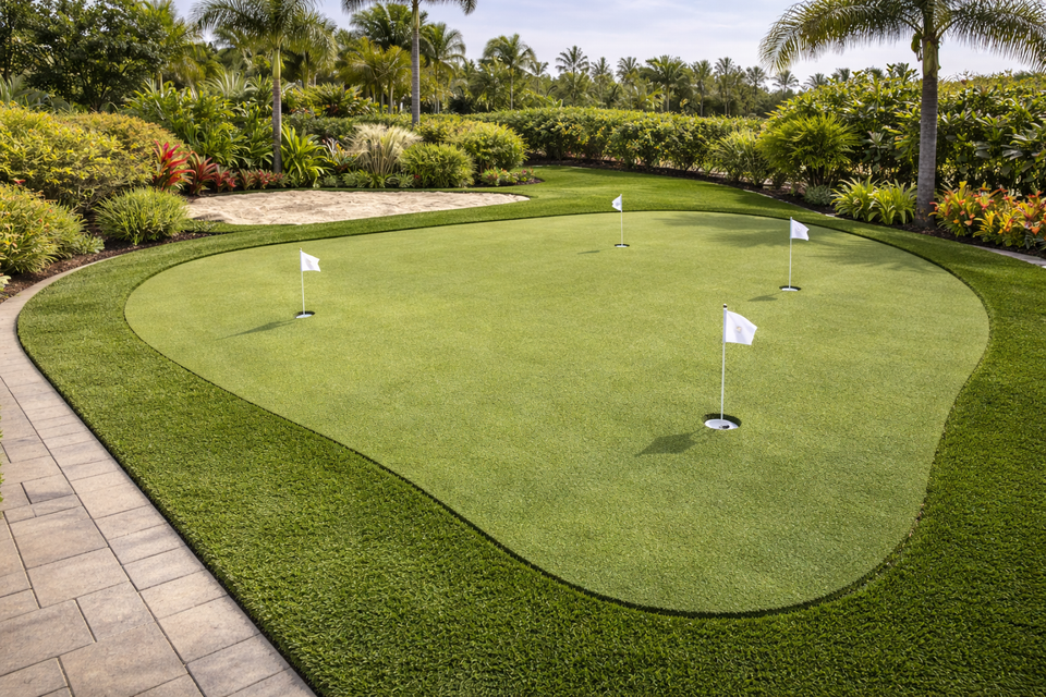 putting green design turf