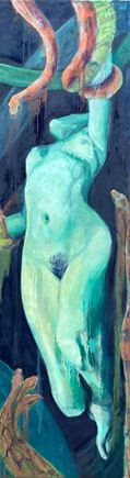Amanda Hill: Scylla/Scally. Oil on Canvas. 48” x 26”. 2024