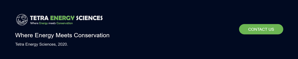Screenshot tetra energy sciences footer for about page