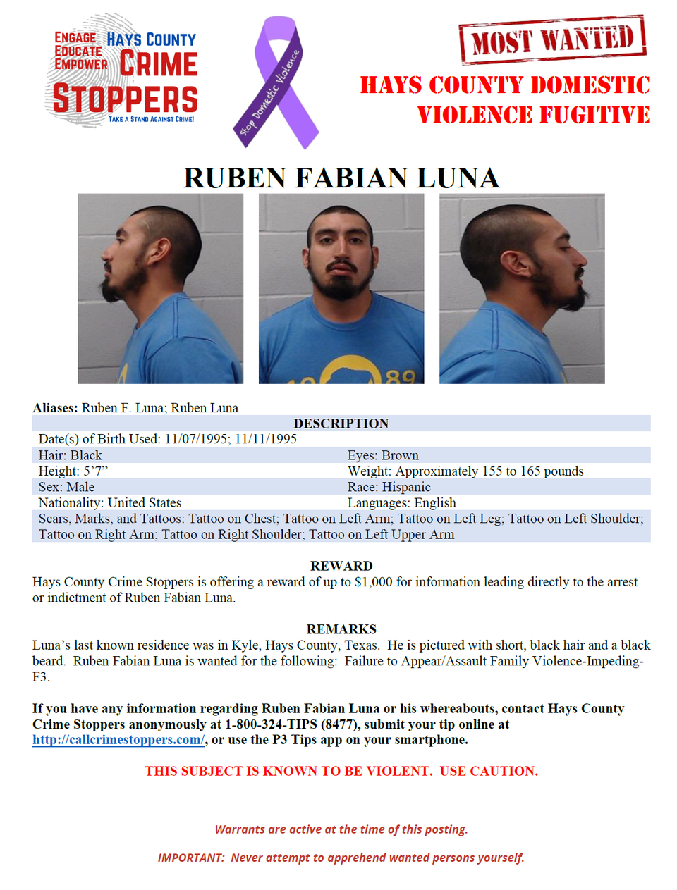 Luna most wanted poster