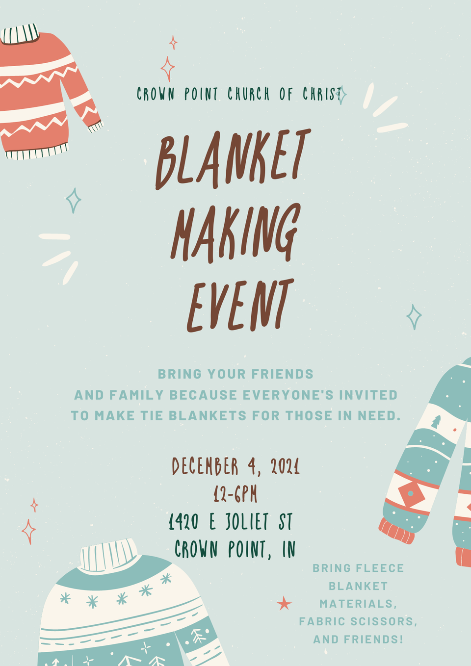 Green festive flat illustration company christmas party event flyer (1)