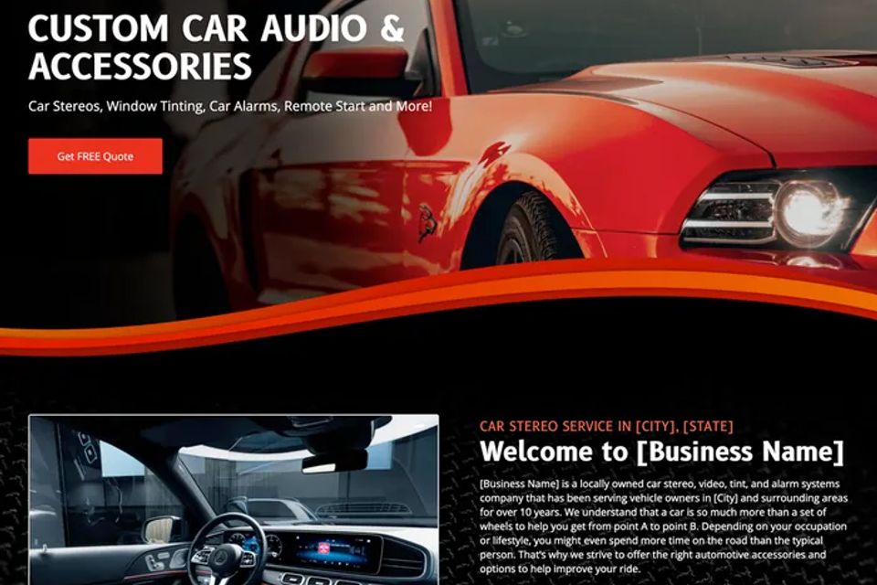 Car audio security website design original