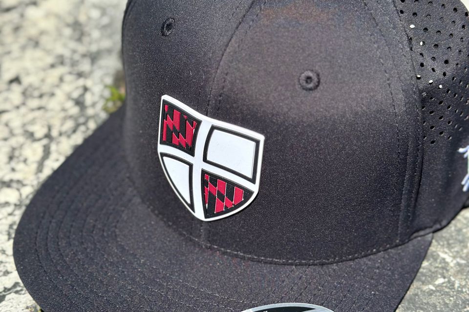Black hat rednblack shield angled